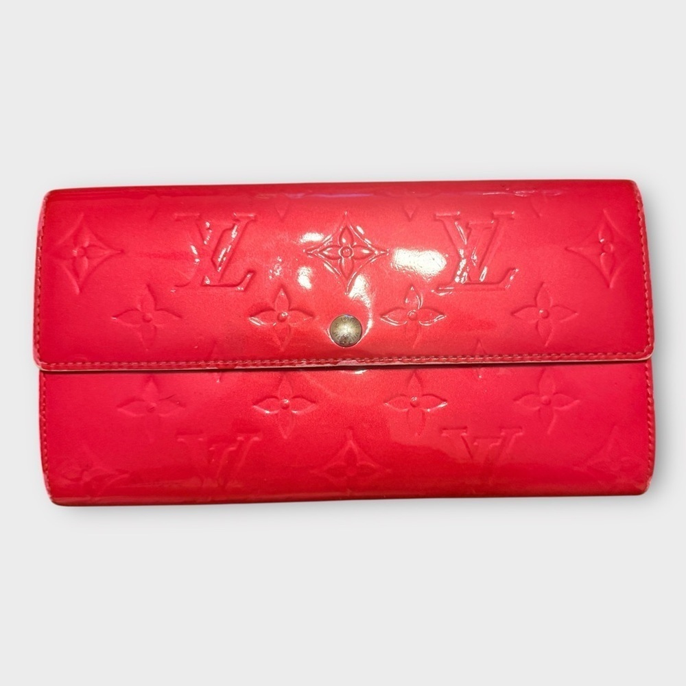 Louis Vuitton Vernis Long Wallet – Red (Good Vintage Condition)